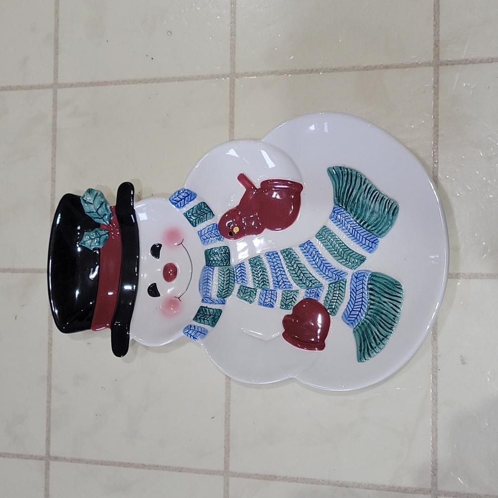 Hallmark snowman serving dish